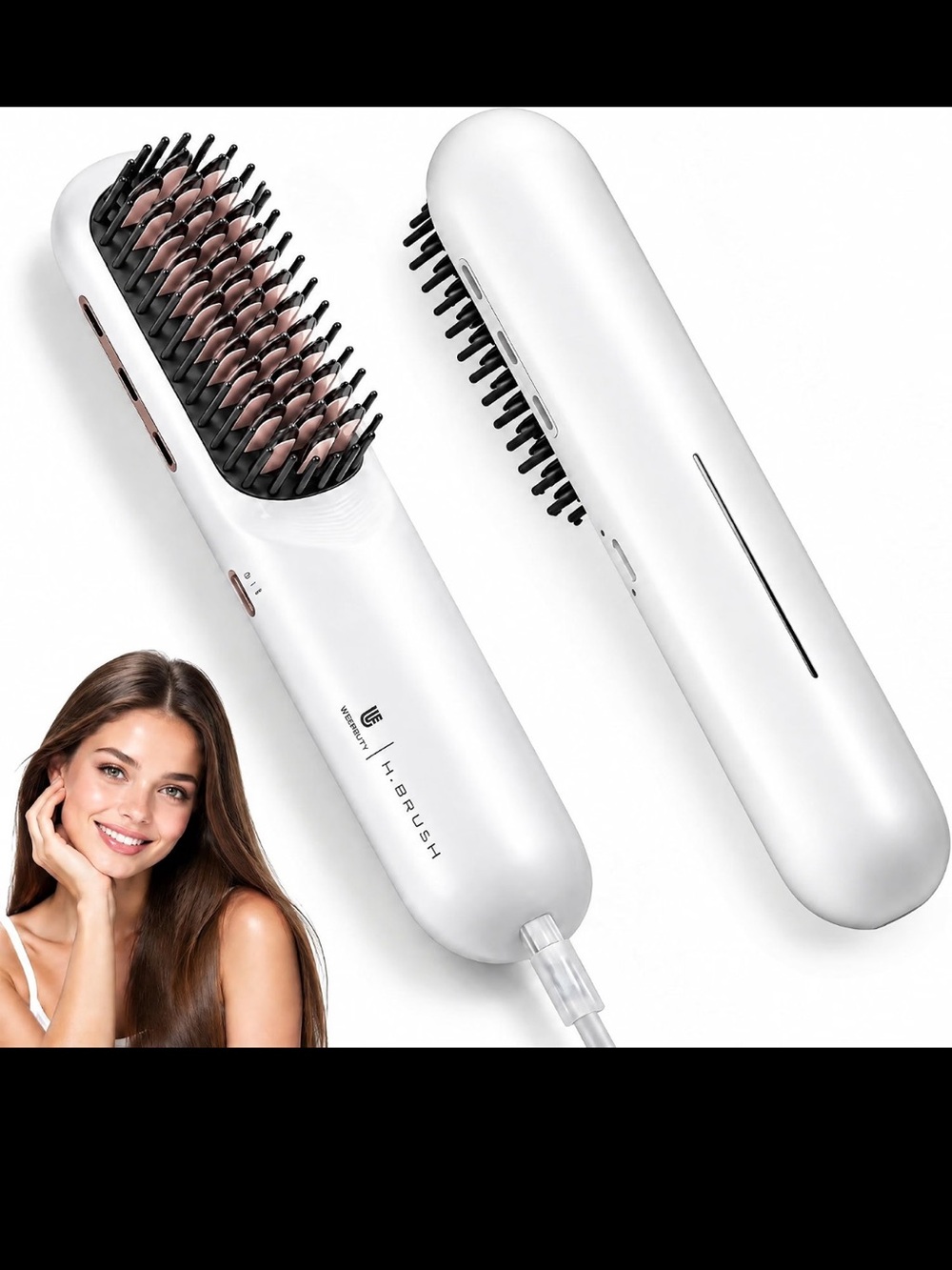 Cordless Hair Straightener Brush - [200M Negative Ions] Webeauty Portable Strai